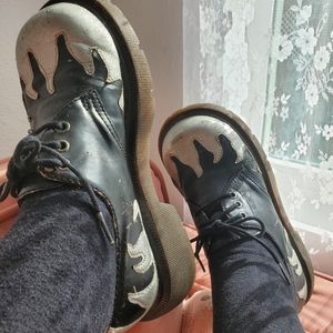 Black silver glitter flame shoes